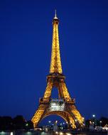 Eiffel Tower Paris night lights