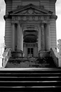 stairs near the entrance to the old building