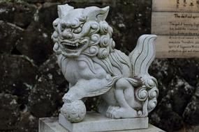 Japan Temple lion statue
