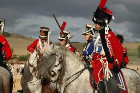 reconstruction of a historical battle on horseback