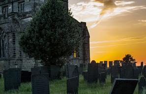 cemetery Church Sunset