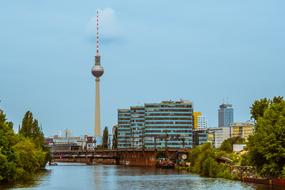 Berlin Tv Tower by Spree river