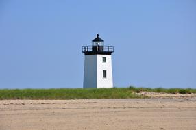 white Lighthouse green grass road
