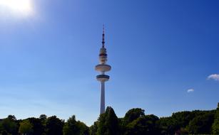 Hamburg Tv Tower trees and sky