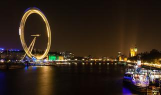 London Eye and river Thames in England