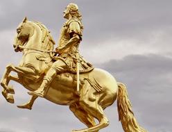 Golden Rider statue Dresden Monument