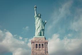 landscape of Liberty Statue in Usa