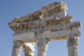 ancient arch with columns close up