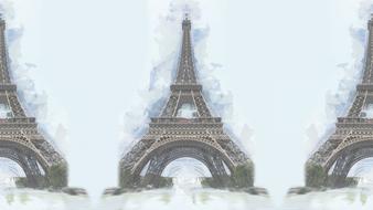 eiffel tower artistic sketch drawing