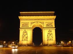 Arc De Triomphe Paris night lights