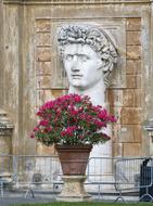 Vatican Rome statue and flowers