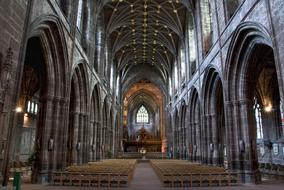 interior of a gothic monastery