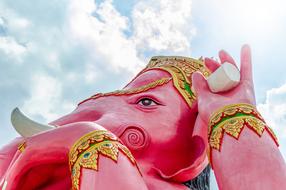 pink statue elephant Thailand