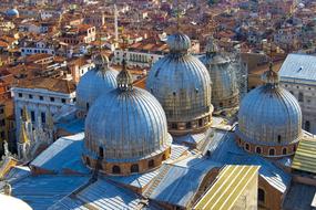 aerial view of the old architecture of venice