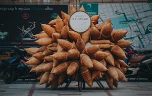 sculpture on street in city