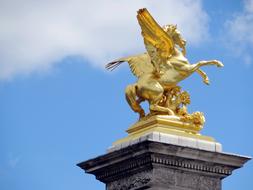 Paris Bridge Alexander pegasus gold statue