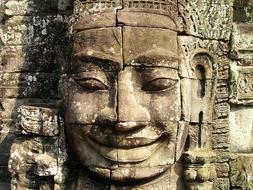 Angkor Wat Cambodia stone face