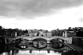 Rome River Bridge black and white