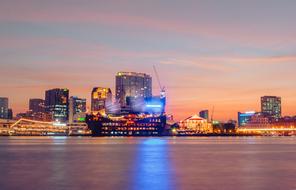 Landscape evening architecture sunrise