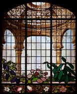 Beautiful Henry G Marquand House with colorful plants and fence, in New York City, USA