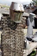 chain mail with a helmet like medieval armor