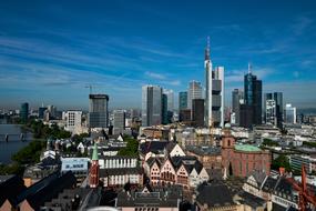 aerial view of the modern architecture of Frankfurt