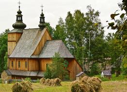 wooden house in a village in Poland