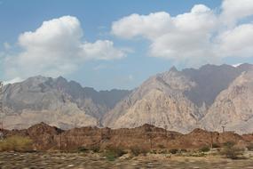 Panoramic view of brown Mountains