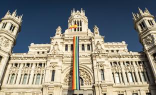 Gay Pride Flag Rainbow famous, madrid