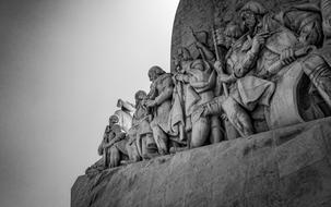 Lisbon Descobrimentos monument black and white