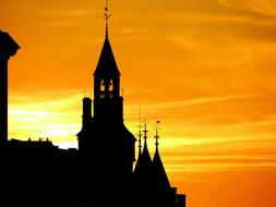 Paris silhouette at sunset