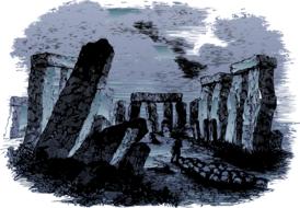 stones monument mystical drawing
