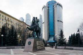 Monument to bagration on square, russia, Moscow