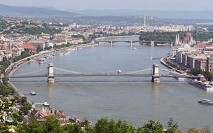 Budapest Danube river and margaret bridge