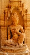 Beautiful Buddha statue in the temple in Bagan, Myanmar