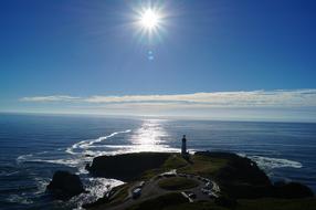 Yaquina Lighthouse Oregon sun