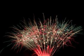 color fireworks in the night sky in the czech republic