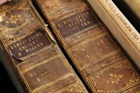 brown antique books