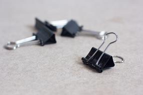 stationery clips in a blurred background