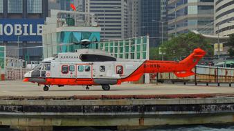 Hongkong Helicopter Asian red white