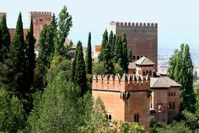 panoramic view of Alhambra architecture