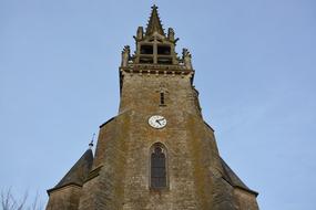 clock on church towers in Brittany