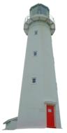 lighthouse coast white red door