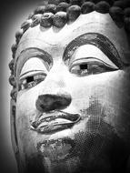 Architecture face stone black and white