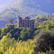 medieval fortress with battlements