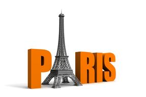 paris eiffel tower 3d text