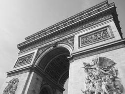 Arc De Triomphe Paris Monument black and white