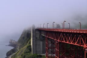 San Francisco California Bridge smoke