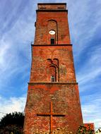 old brick lighthouse on Borkum island, Germany