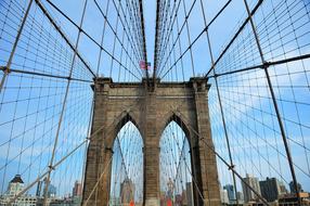 Brooklyn Bridge New York blue sky